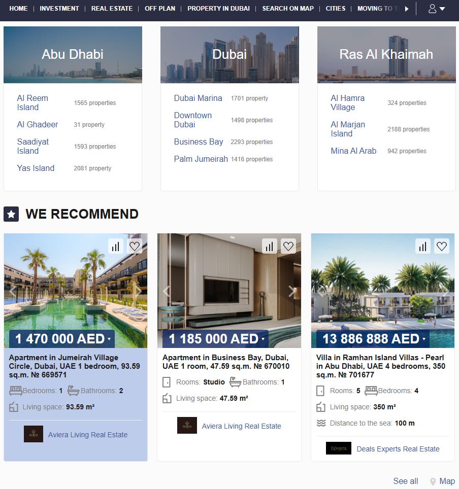 Property with Priority+, homepage