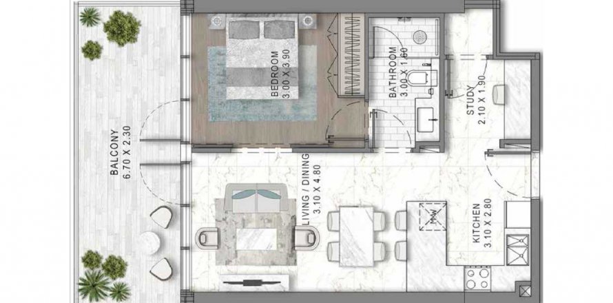 Apartment in Damac District in DAMAC Hills (Akoya by DAMAC), Dubai, UAE 1 bedroom, 68.3 sq.m. № 636866