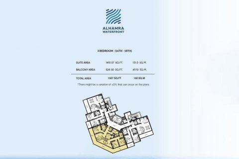 Huoneisto Al Hamra Village, Ras Al Khaimah, Arabiemiraatit 3 makuuhuonetta, 180 m2 № 656848 - kuva 3