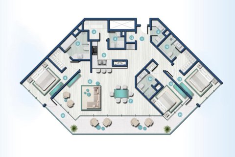 Huoneisto Al Hamra Village, Ras Al Khaimah, Arabiemiraatit 3 makuuhuonetta, 180 m2 № 656848 - kuva 2