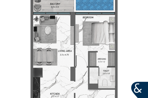 דירה למכירה ב Discovery Gardens, Dubai, איחוד האמירויות  1 חדר שינה, 77 מ"ר, מספר 684929 - תמונה 8