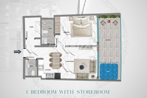 Apartmán v Majan, Dubai, SAE 1 spálňa, 75 m2 č. 678122 - Fotografia 16