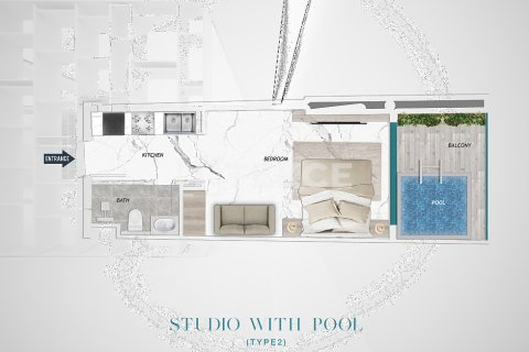 Apartmán v Majan, Dubai, SAE 1 spálňa, 75 m2 č. 678122 - Fotografia 15