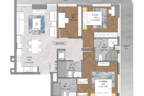 Appartement te koop in Majan, Dubai, VAE 1 kamer, 43 vr.m., nr 732749 - foto 12