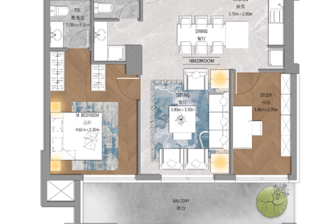 Appartement te koop in Majan, Dubai, VAE 1 kamer, 43 vr.m., nr 732749 - foto 10