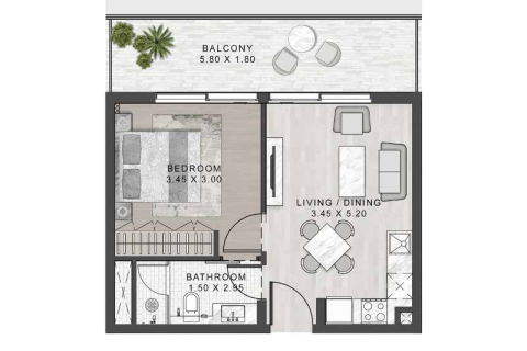 Apartman u DAMAC Hills (Akoya by DAMAC), Dubai, UAE 1 spavaća soba, 49 m2 Br. 732755 - fotografija 7