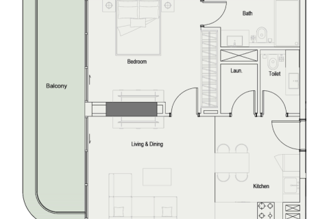 Apartament na sprzedaż w Jumeirah Village Circle, Dubai, ZEA 1 pokój, 40 mkw., nr 732750 - zdjęcie 7