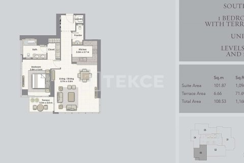 Huoneisto Dubai, Arabiemiraatit 1 makuuhuone, 107 m2 № 652898 - kuva 17