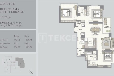 Huoneisto Dubai, Arabiemiraatit 3 makuuhuonetta, 177 m2 № 652897 - kuva 24
