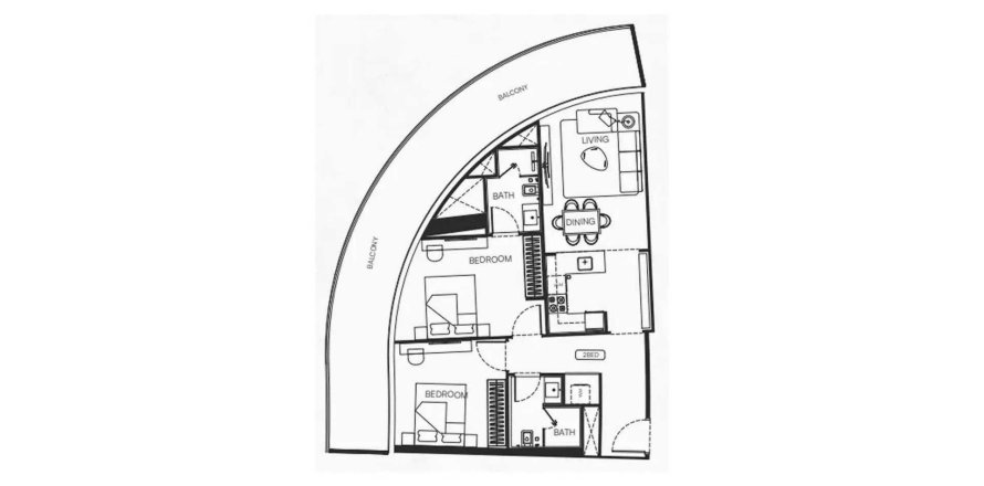 Apartamento em Majan, Dubai, EAU 2 quartos, 112.64 m2 № 700341