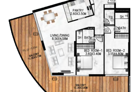 Lakás itt: Jumeirah Village Circle, Dubai, EAE, 1 szoba, 57 m², azonosító: 732815 - fénykép 6
