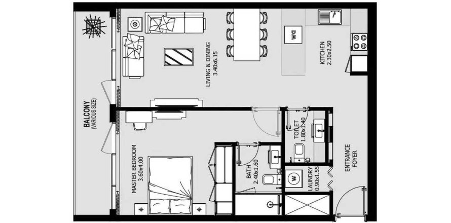 Korter asukohaga VERDANA 9 asukohaga Dubai Investment Park, AÜE: 1 magamistoaga, 73.49 m² Nr 659725