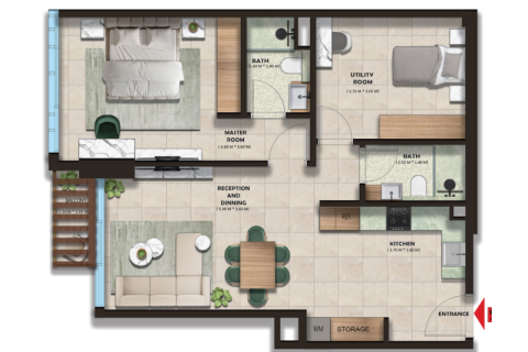 Apartmán v Mohammed Bin Rashid City, Dubai, SAE 1 spálňa, 64 m2 č. 732674 - Fotografia 10