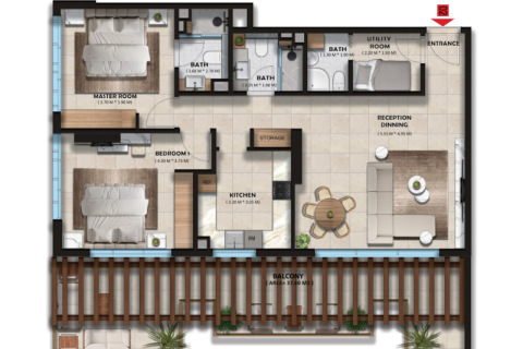 Apartmán v Mohammed Bin Rashid City, Dubai, SAE 1 spálňa, 64 m2 č. 732674 - Fotografia 11