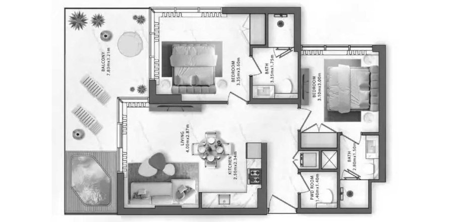 Al Jazirah Al Hamra, Ras Al Khaimah, UAE의 아파트 32.73제곱미터 번호 564822
