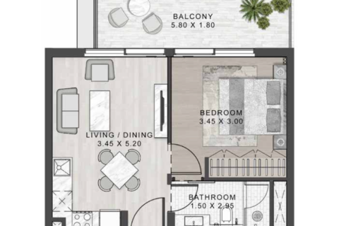 Apartmán v DAMAC Hills (Akoya by DAMAC), Dubai, SAE 1 spálňa, 49 m2 č. 732767 - Fotografia 7
