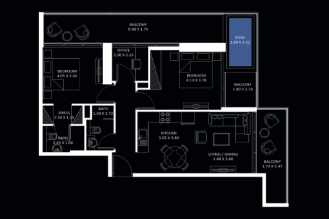 Leilighet til salgs i Jumeirah Village Circle, Dubai, Emiratene 1 rom Nr. 732769 - Foto 9