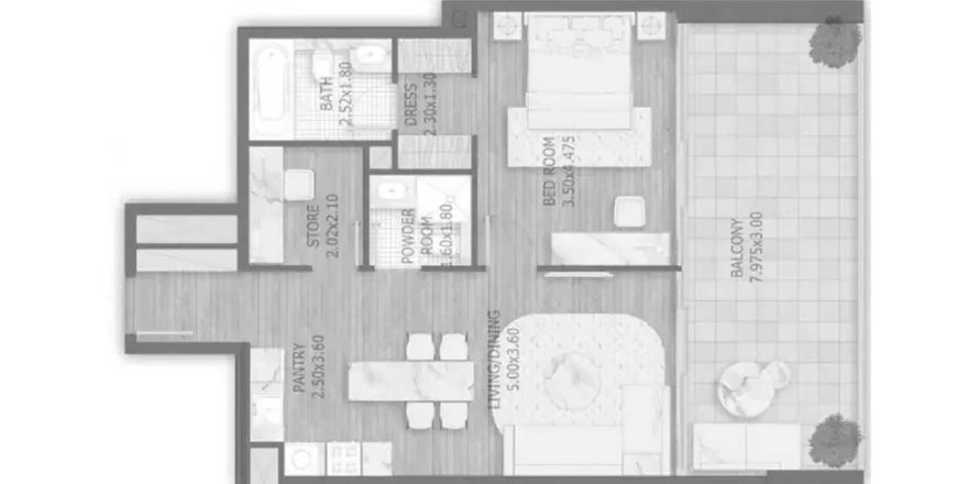 Appartamento a Al Satwa, Dubai, EAU 1 camera da letto, 91.38 mq. № 712376
