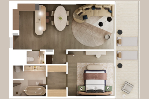 Apartman na Saadiyat Island, Abu Dhabi, UAE 1 spavaća soba, 126 m2 Br. 690048 - fotografija 4