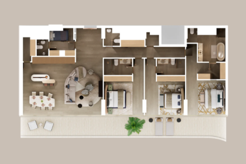 Apartman na Saadiyat Island, Abu Dhabi, UAE 1 spavaća soba, 126 m2 Br. 690048 - fotografija 8