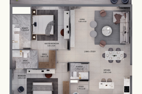 Apartman u gradu Al Furjan, Dubai, UAE 1 spavaća soba, 73 m2 Br. 689706 - Slika 8