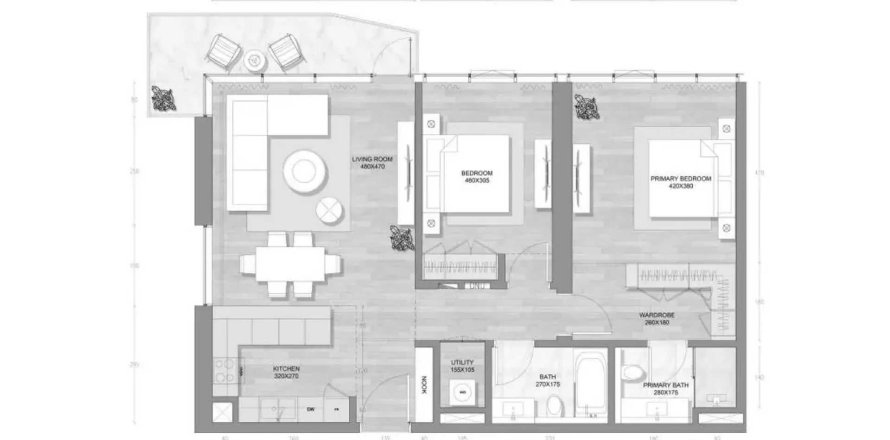 Apartment in Skai Mina in Mina Al Arab, Ras Al Khaimah, UAE 2 bedrooms, 114.55 sq.m. № 718428