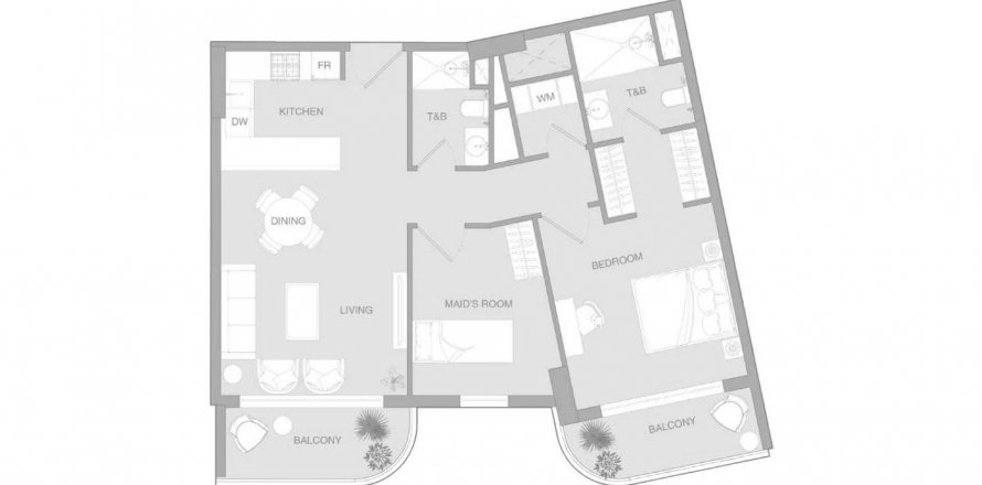 Apartment in VERDAN1A 3 in Dubai Land, UAE 1 bedroom, 89.16 sq.m. № 630756