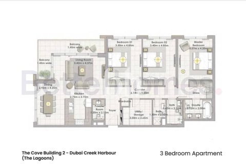 Apartament na sprzedaż w Dubai Creek Harbour (The Lagoons), Dubai, ZEA 3 sypialnie, 162 mkw., nr 642855 - zdjęcie 11