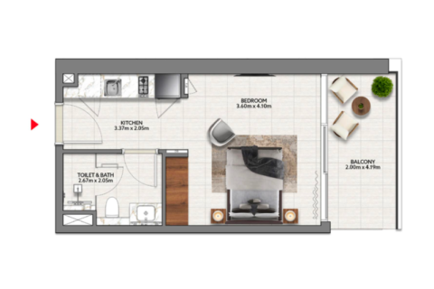 Apartament na sprzedaż w Dubai Hills Estate, Dubai, ZEA 1 pokój, 38 mkw., nr 732595 - zdjęcie 1