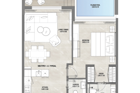 Apartament na sprzedaż w Arjan, Dubai, ZEA 1 pokój, 41 mkw., nr 732599 - zdjęcie 3