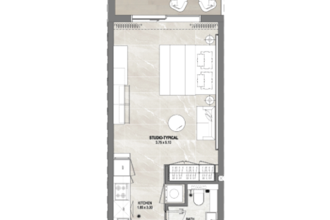 Apartament na sprzedaż w Arjan, Dubai, ZEA 1 pokój, 41 mkw., nr 732599 - zdjęcie 2