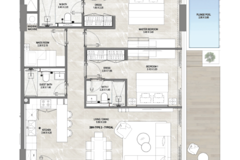 Apartament na sprzedaż w Arjan, Dubai, ZEA 1 pokój, 41 mkw., nr 732599 - zdjęcie 4