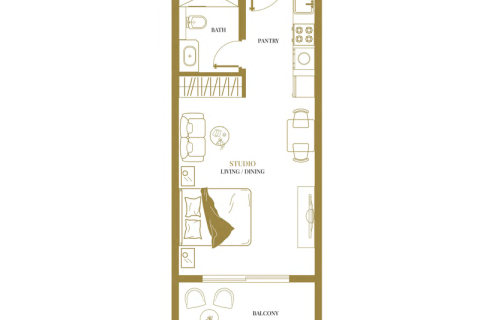 Apartament në Arjan, Dubai, Emiratet e Bashkuara Arabe 1 dhomë, 36 m2. № 732598 - Foto 8