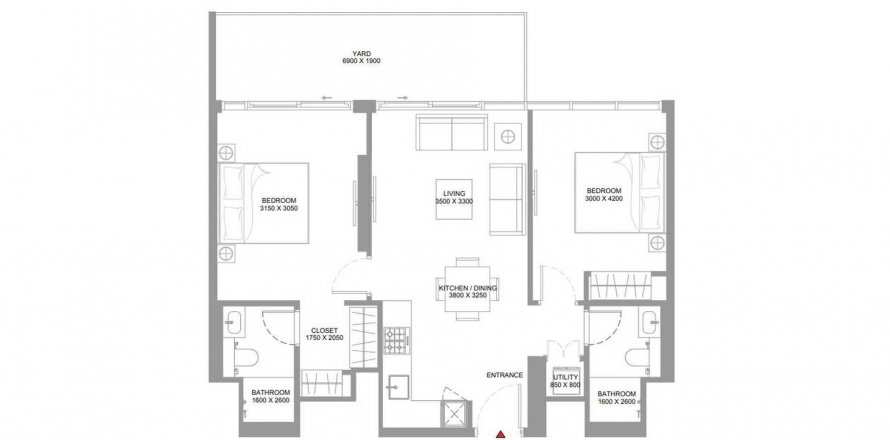 Apartmán v Pearlside Marina Residences v Umm Al Quwain, SAE 2 spálne, 86.34 m2 č. 635065