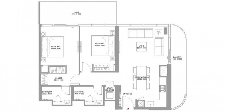Apartmán v Pearlside Marina Residences v Umm Al Quwain, SAE 2 spálne, 105.42 m2 č. 635068