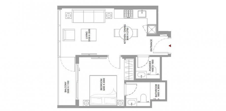 Apartment in Pearlside Marina Residences in Umm Al Quwain, UAE 1 bedroom, 47.59 sq.m. № 635064