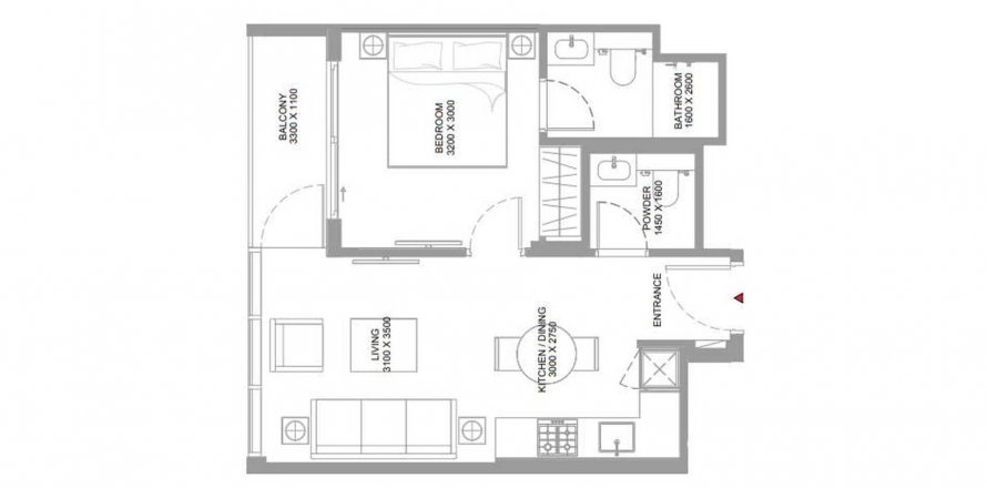 Apartment in Pearlside Marina Residences in Umm Al Quwain, UAE 1 bedroom, 47.45 sq.m. № 635063