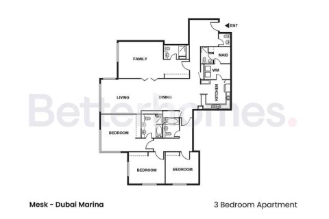 Lägenhet till försäljning i Dubai Marina, Dubai, UAE 4 sovrum, 240 kvm Nr. 643637 - fotografi 12