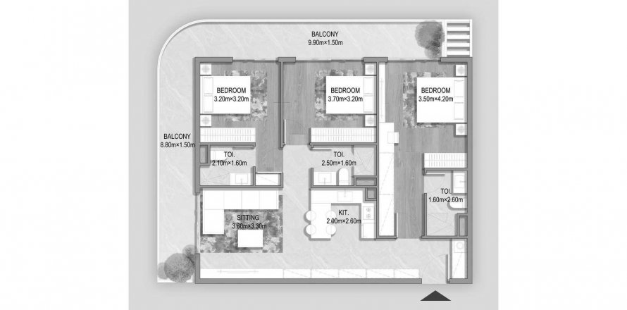 Apartment in Oasis Residences in Dubai South (Dubai World Central), UAE 3 bedrooms, 124 sq.m. № 633514
