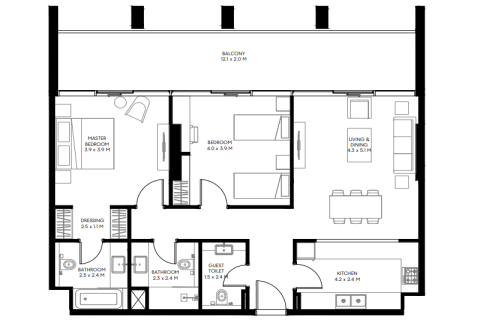 Apartmán v Aljada, Sharjah, SAE 1 spálňa, 112 m2 č. 690081 - Fotografia 6
