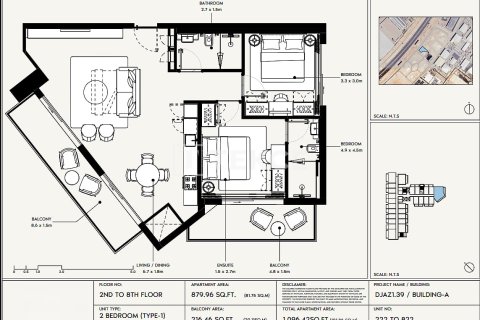 Apartemen di Jebel Ali, Dubai, UEA 2 kamar tidur, 102 m2 nomor 760202 - foto 14