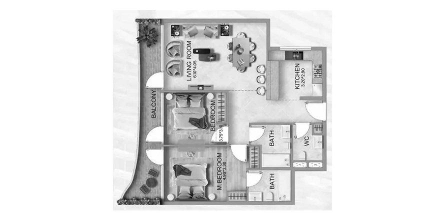 Appartement à Jumeirah Village Circle, Dubai, EAU: 2 chambres, 103.79 m2 № 707460