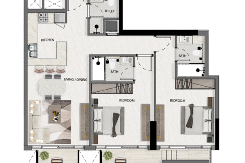 Apartman u Jumeirah Village Circle, Dubai, UAE 1 soba, 35 m2 Br. 732388 - fotografija 8