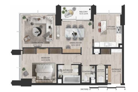 Byt v DIFC, Dubai, SAE 1 ložnice, 60 m² Č.: 689847 - fotografie 13