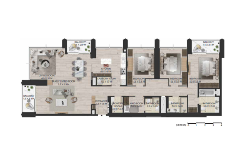 Byt v DIFC, Dubai, SAE 1 ložnice, 60 m² Č.: 689847 - fotografie 12