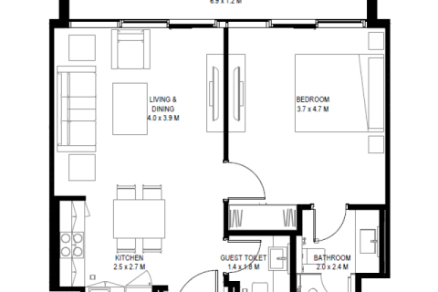 Apartmán v Aljada, Sharjah, SAE 1 spálňa, 64 m2 č. 689844 - Fotografia 4