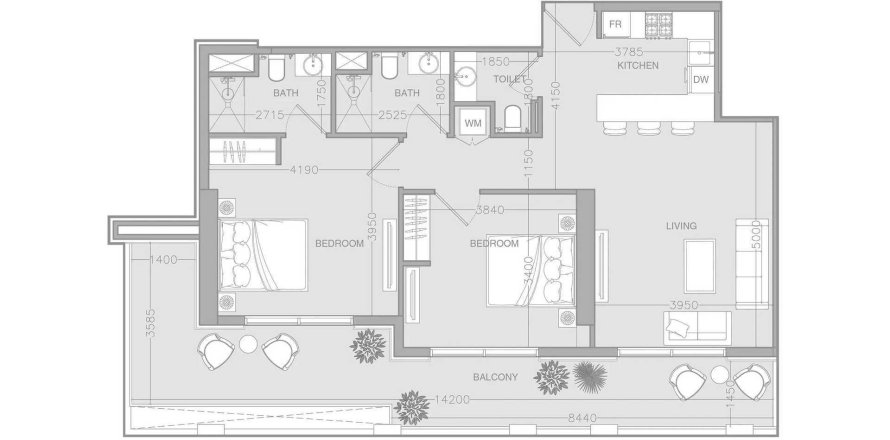 شقة في Jumeirah Village Triangle، دبي 2 غرفة نوم ، 111.61 متر مربع . ر قم 661918