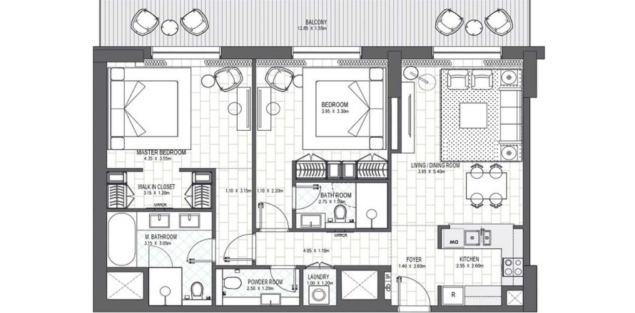 Apartment in Palace Residences Al Mamsha in Muwaileh Commercial, Sharjah, UAE 2 bedrooms, 127 sq.m. № 706273