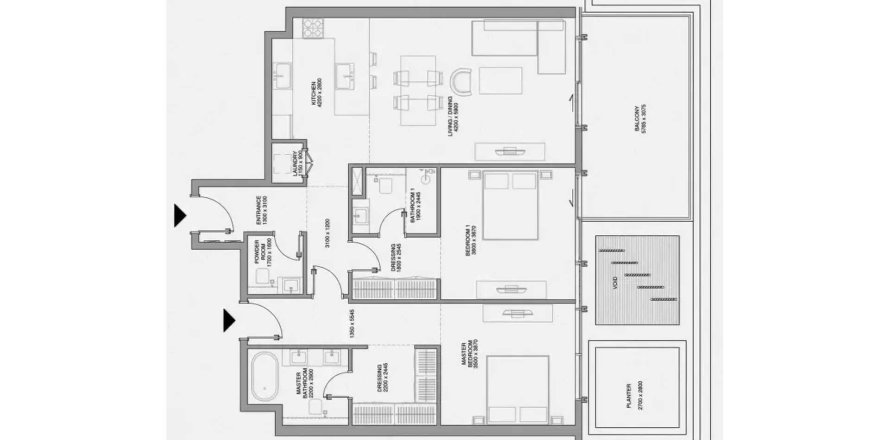 Apartman u Cheval Residences u Deira, Dubai, UAE 131.83 m2, 2 spavaćih soba Br. 718454