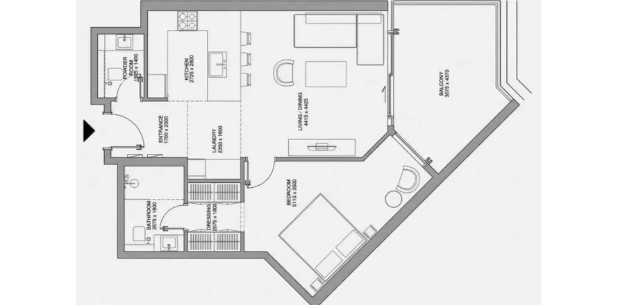 Korter asukohaga Cheval Residences asukohaga Deira, Dubai, AÜE: 1 magamistoaga, 80.92 m² Nr 718449